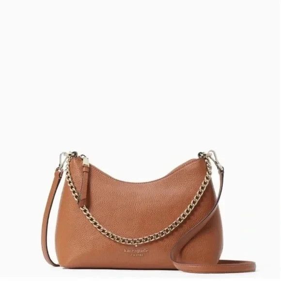 Kate Spade New York Brown Zippy Pebbled Leather Covertible Crossbody Handbag - Picture 1 of 9